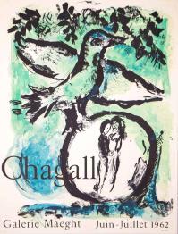 Marc CHAGALL, L’oiseau vert . Galerie Maeght.