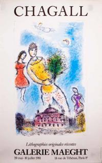 Marc CHAGALL, Dans le ciel de l’Opera. Lithographies. Galerie Maeght. Paris.