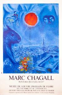 Marc CHAGALL, Le soleil sur Paris . Musee du Louvre.