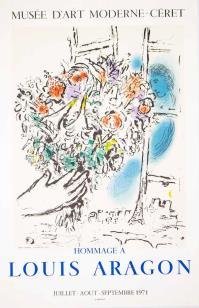 Marc CHAGALL, Offrend floral. Louis Aragon. Musee d’Art Moderne. Ceret.